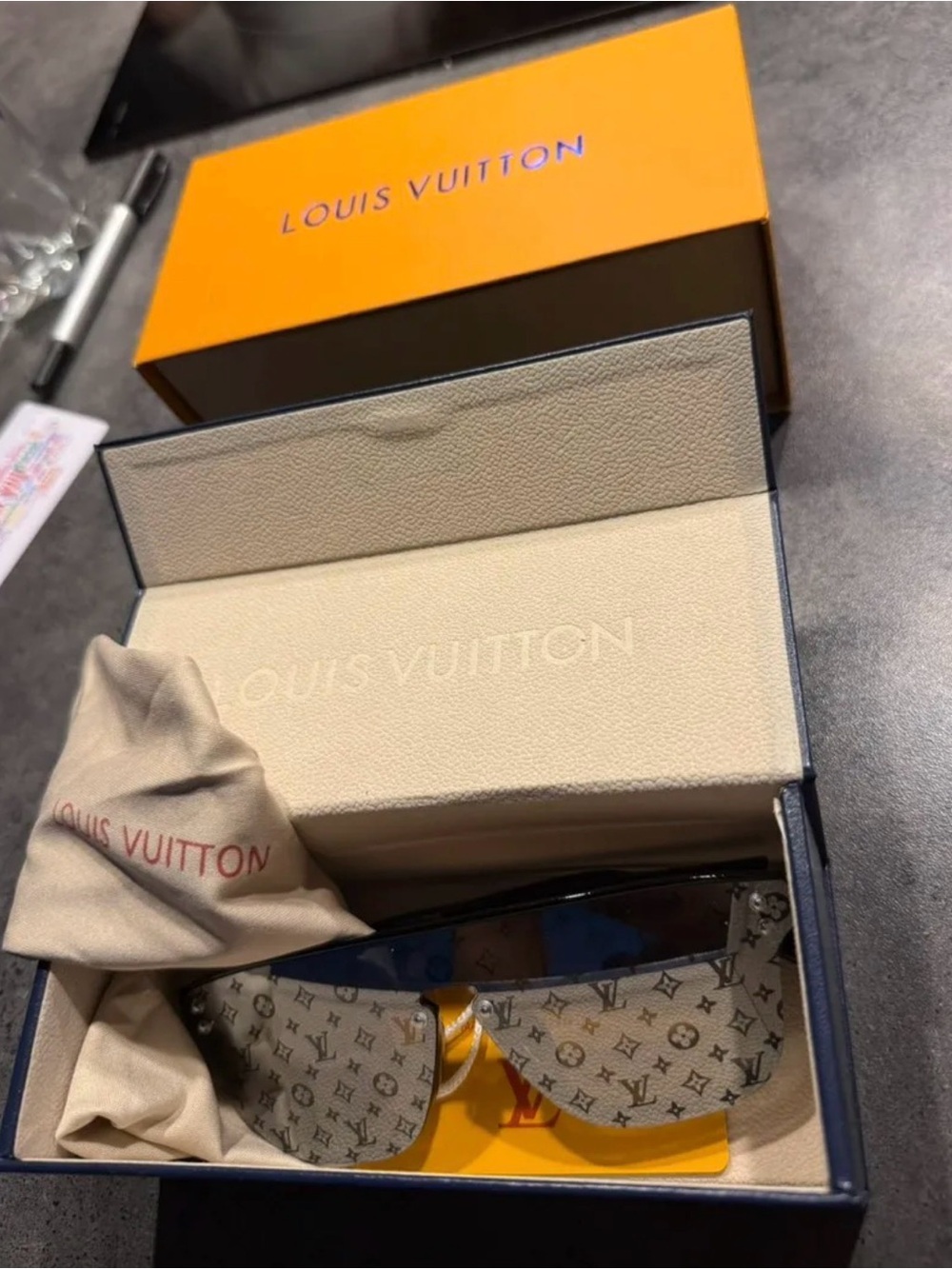 Louis Vuitton Black Monogram Shield Sunglasses